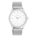 OOZOO Timepieces - Zilverkleurige OOZOO horloge met zilverkleurige metalen mesh armband - C11280