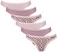 Sloggi GO Crush String C6P Set van 6 Roze Gebloemd Dames Katoen/Elastaan XXL