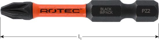 Rotec IMPACT schroefbit, PZ3x50 (Pozi) (2st.)