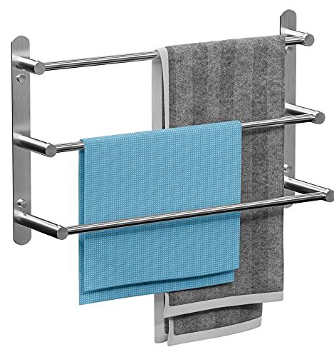 Sumairs Handdoekhouder - 70 cm - 3 stangen - RVS