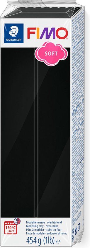 FIMO soft boetseerklei - 454 g - zwart