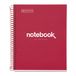 Miquelrius Notitieboek A5 Emotions, 80 vellen, 90 g/m², raster 5 x 5 mm, 1 kleurband, microgeperforeerde spiraal, geruit, extra harde kaft, 2 gaten, rood