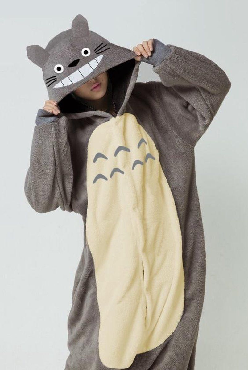 KIMU Totoro Onesie - Maat 128-134 - Grijs