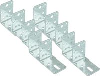 Merkloos / Sans marque Hoekankers - 10x stuks - verzinkt - 10x9 cm - stoelhoek - slobgat 30 x 11 mm - hoekverbinding