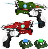 KidsTag Lasergame Set - 2 Laserguns + 2 Targets - Rood/Groen