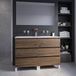 Saniclass Chaci PLUS Badkamermeubelset - 120x86x46cm - keramische wastafel wit - 2 wasbakken - zonder kraangaten - 6 lades - rechthoekige spiegel - noten