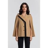 Karl Lagerfeld Fashion Trench Cape Nougat Maat: S/M | Poncho's Outlet | Dames | Beige