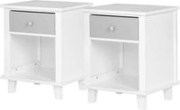 And Outdoormatch Set de 2 tables de nuit en bois - blanc