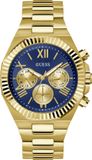 RELOJ Guess Equity GW0703G6 Horloge - Staal - Goudkleurig - Blauwe Wijzerplaat - Ø 44 mm
