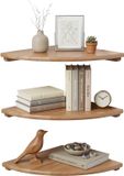 Relaxdays Hoekplank - 3 x 30 x 30 cm - Hout - Lichtbruin