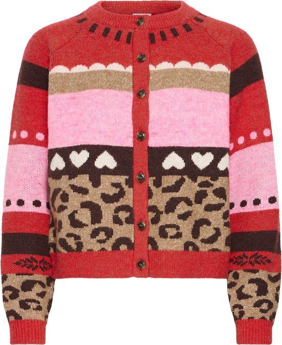 ICHI Dames Cardigans IHLIVONI CA3 M Polyester/Acryl/Viscose Rood