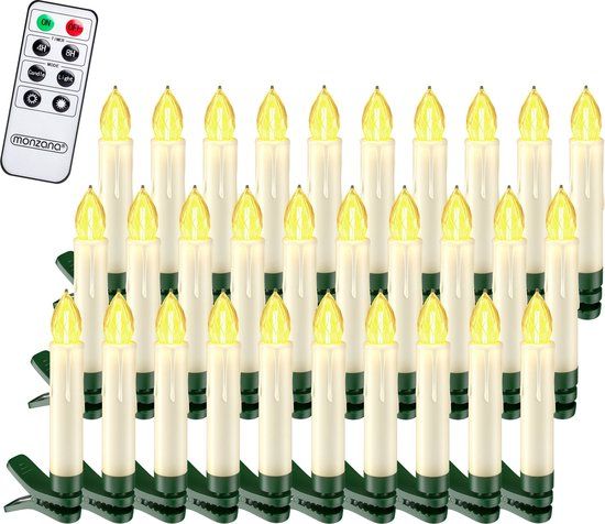 Monzana LED Kerstverlichting - 30 Stuks - Warm wit - Met afstandsbediening