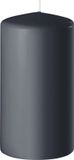Enlightening Candles Bougie cylindrique/bougie pilier - anthracite - D6 x H15 cm - 58 heures de combustion
