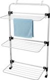 Spetebo Séchoir à linge blanc à suspendre à la porte, 10 mètres de longueur de séchage - 94 x 55 cm - Suspension à 3 niveaux et ailes déployables