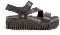 Art 1573 Nappa / Brighton Plateau Sandalen Dames Zwart Leer Maat 41