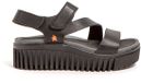 Art 1573 Nappa / Brighton Plateau Sandalen Dames Zwart Leer Maat 41