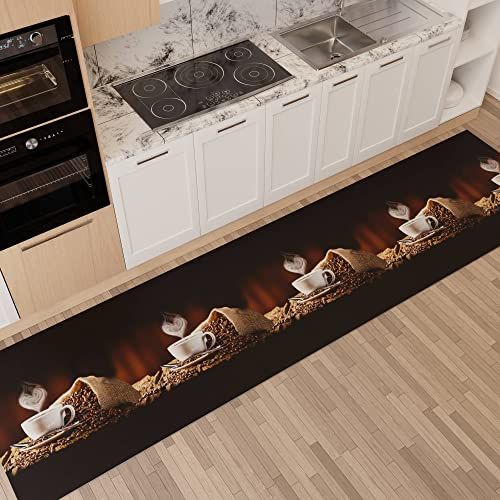 PETTI Artigiani Italiani Keukenloper antislip en wasbaar 52 x 80 cm, design koffie 1 - 8056992316164