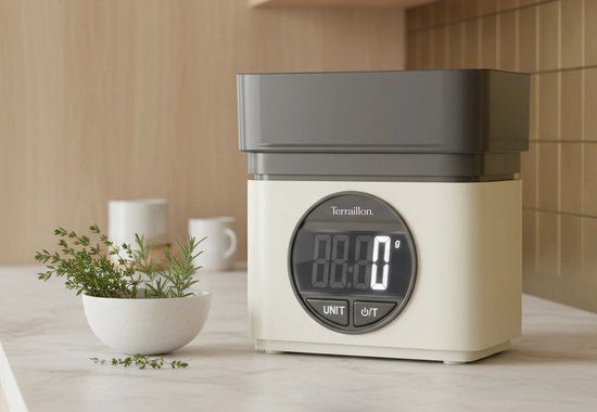 Terraillon BA22 Mythique Crème Aanrecht Vierkant Elektronische keukenweegschaal