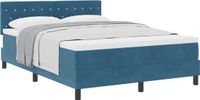 vidaXL Boxspring bed met matras Donkerblauw 140 x 190 cm Fluweel