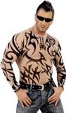 Widmann Tattoo Shirt Stam, Heren, Zwart/Beige, M/L