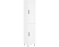 vidaXL Hoge kast 34,5x34x180 cm bewerkt hout wit