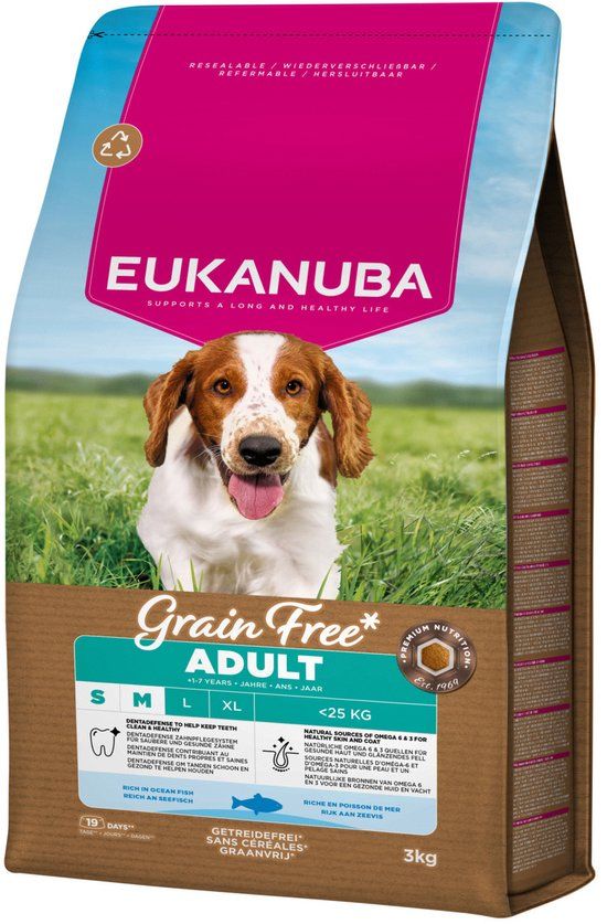 Eukanuba Grain Free Adult Small & Medium Breed Zeevis - Hondenvoer - 3 kg