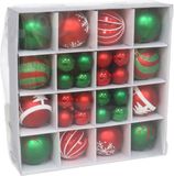 Gerimport Kerstballen pakket - 42x stuks - zilver/donkerblauw - mix - kunststof