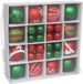 Gerimport Kerstballen pakket - 42x stuks - zilver/donkerblauw - mix - kunststof