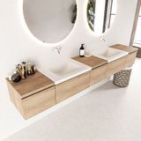 Mondiaz Bukla badmeubel 240 cm washed oak en talc