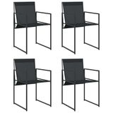 Chaise de jardin 4 pièces acier et textilène noir