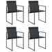 Chaise de jardin 4 pièces acier et textilène noir