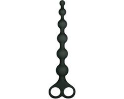 NMC 8 inch geribbeld siliconen anale kralen - Zwart