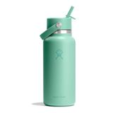 Hydro Flask Brede flexibele rietjesdop van 946 ml, roestvrij staal, lekvrij, vaatwasmachinebestendig, 24 uur koud, brede opening, geschikt voor ijsblokjes