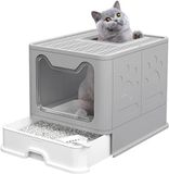 Merkloos / Sans marque Wan GmbH Ruime kattenbak met deksel en uittrekbaar tablet voor katten tot 15 kg