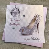Witte katoenen kaarten PD148 "To A Special Goddaughter On Your Birthday" Handgemaakte Verjaardagskaart