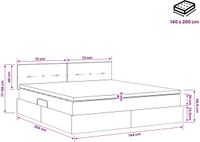 vidaXL LED-bed met opbergruimte en matras, donkergrijs, 140 x 200 cm, met stoffen bekleding