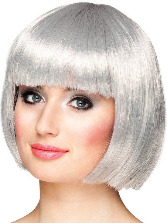 Boland Cabaret Wig - Silver - Short - Straight - Women's - Can Can - 58cm Head Circumference