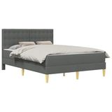 vidaXL Bedframe met matras Donkergrijs 140 x 200 cm Stof