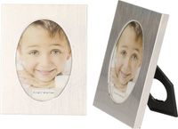 CEPEWA lot de 3 cadres photo en aluminium argent ovale pour une photo de 5,5 x 8 cm