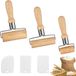 Rouleau à pâtisserie en bois avec grattoir à pâte en plastique, lot de 3