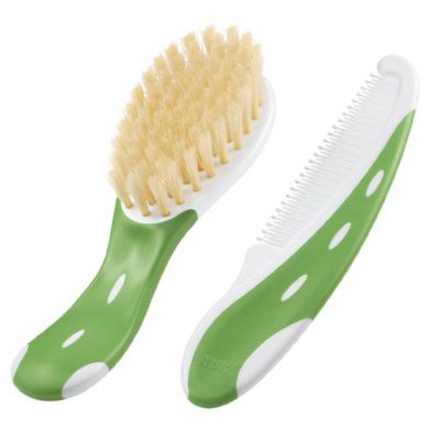 NUK Baby borstel met kam groen