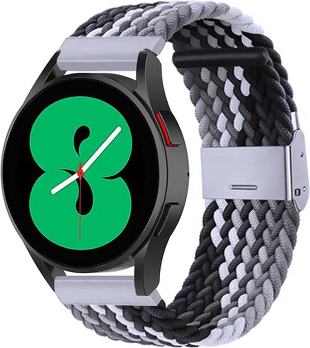 By Qubix Qubix Garmin Venu 2 - Braided bandje - Grijs - zwart - nylon
