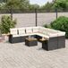 Maison Exclusive - Salon de jardin, 9 pièces, avec coussins, noir, en polyrotin