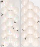 Decoris Kaemingk B.V. 32x stuks kunststof kerstballen mix van parelmoer wit en wit 4 cm