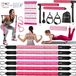 Bol Pilates Bar Set - 6 Latex Elastische Weerstand Bands - 180lbs/250lbs - Bleu, Gris, Rose, petrol