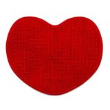 Sweet Home Badmat, absorberend, antislip, van chenille-microvezel, hartvorm, 60 x 50 cm