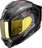 Scorpion EXO-1500 Carbon Mundi Black Red Yellow Integraalhelm Maat L Motorhelm ECE 22-06 Gekeurd