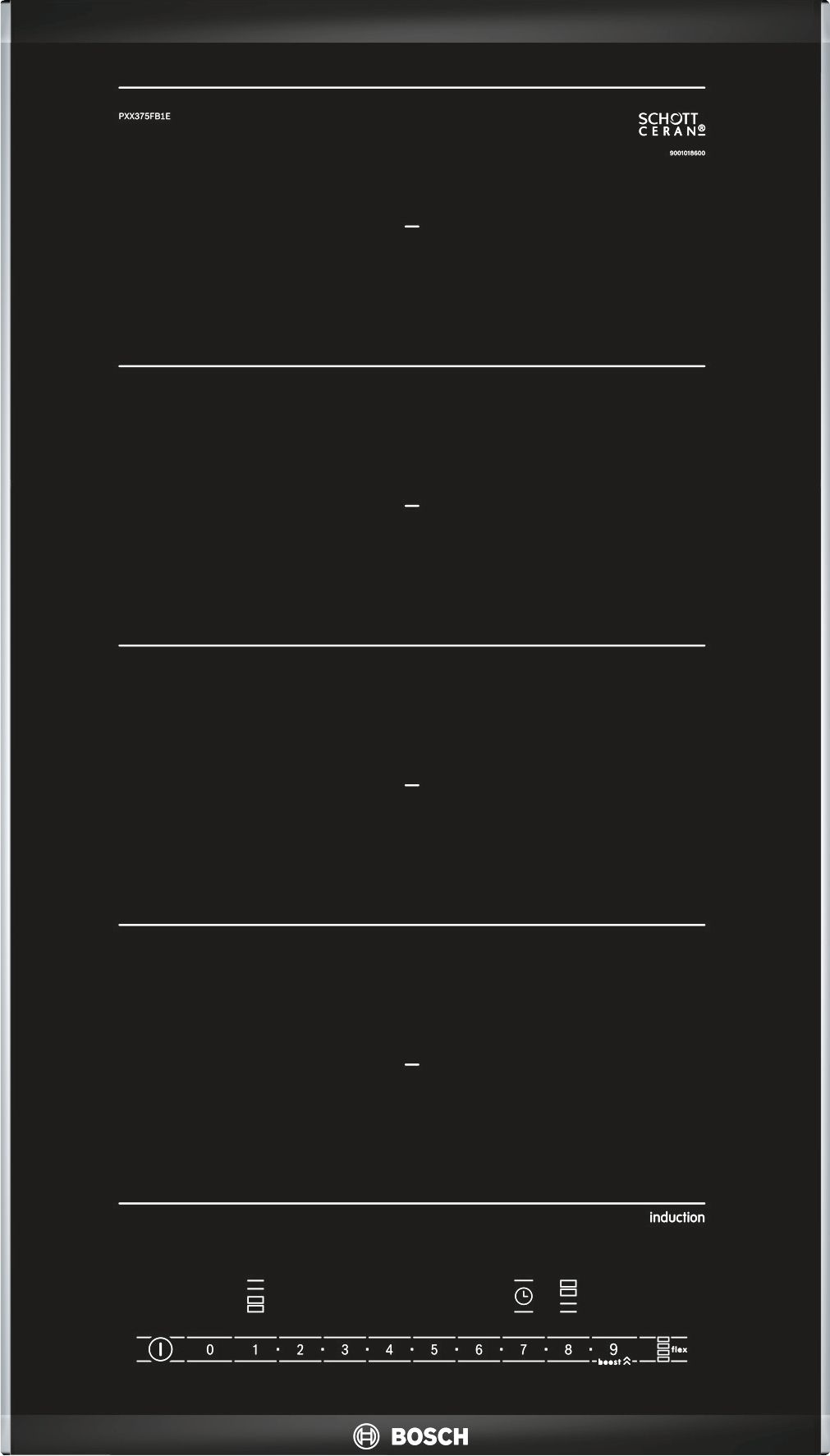 Bosch Serie 6 PXX375FB1E - 30cm Induction Cooktop - Black