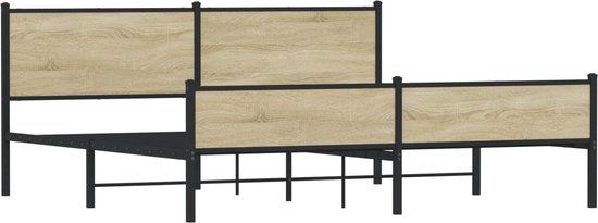 vidaXL Bedframe Metaal Sonoma Eiken 193x203 cm