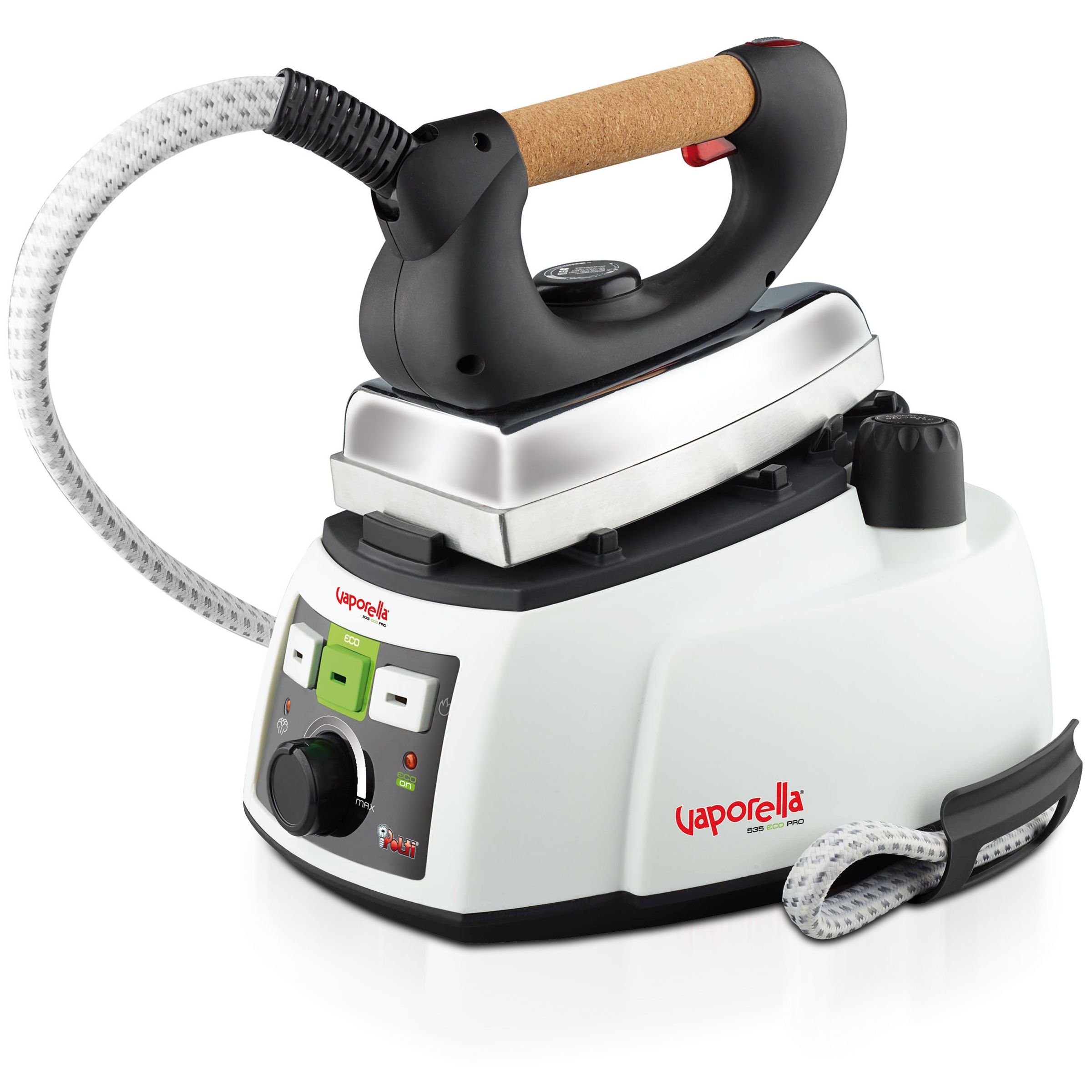 Polti Vaporella 535 Eco Pro Stoomstrijkijzer - 4 bar - 0,9 L - Aluminium zoolplaat - Zwart/Wit